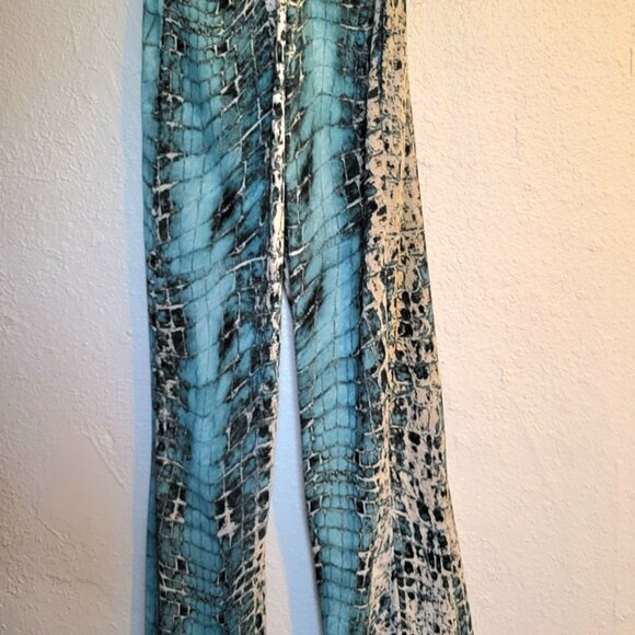 Turquoise Snake Skin Print Jumpsuit - Picture 8 of 12